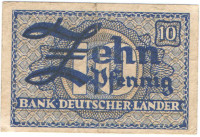 10 пфеннигов 1948 года. ФРГ. р12 10 пфеннигов 1948 года. ФРГ. р12