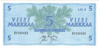 5 марок 1963 года. Финляндия. р103а(21) 5 марок 1963 года. Финляндия. р103а(21)
